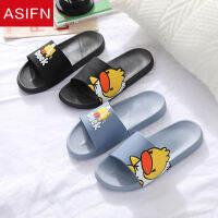 ASIFN Mens Slippers Summer Slides Cartoon Women Men Cute Animal Duck Home Slip on Beach Bathroom Shoes Flip Flops Zapatillas