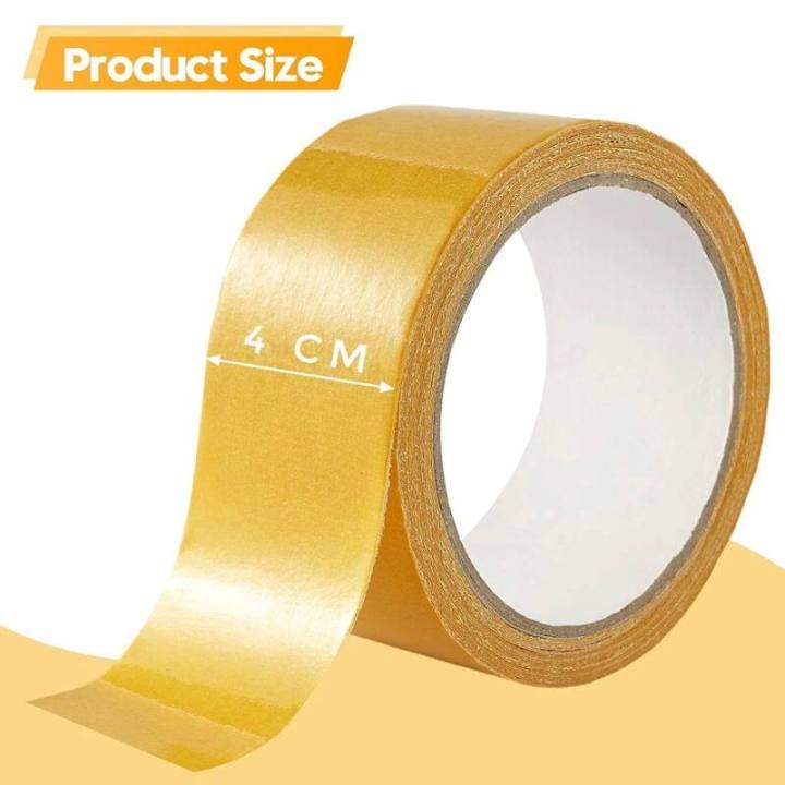 double-sided-carpet-tape-ผ้าเทปติดพรม-เทปกาวสองหน้า-เทปติดพรม-เทปกาวติดพรม-เทปกาวติดหญ้าเทียม-เทปกาวติดเสื่อน้ำมัน-ติดพรม-ขนาด-4-cm-x5m