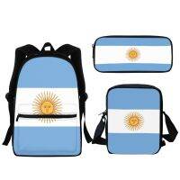 Argentina Flag Sun Design Backpack Middle School Students Large Capacity Casual Zipper Bookbags Unisex Schoolbags Learning Tool