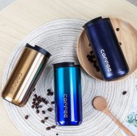 【CW】New Hot Sale Simple Vacuum Flask Gradient Color Fashion Office 304Stainless Steel Coffee Mug Handy Cup Men Straight Drink