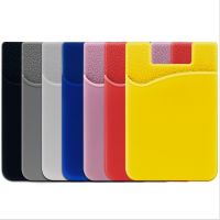 1pc Double Pocket Elastic Stretch Silicone Cell Phone ID Credit Card Holder Sticker Universal Wallet Case Card Holder