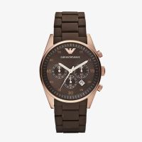 EMPORIO ARMANI นาฬิกาข้อมือผู้ชาย รุ่น AR5890 Sportivo Chronograph Brown Dial - Deep Brown