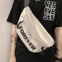 Simple Shoulder Bag Mens Sports Large Capacity Trendy Brand Chest Bag Japanese Shoulder Bag Student Canvas Rucksack Women
