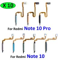 10Pcs / Lot เซ็นเซอร์ลายนิ้วมือดั้งเดิม Home Return Key Menu ปุ่ม Flex Cable สําหรับ Xiaomi Redmi Note 10 / Note 10 Pro