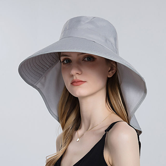 hot-beach-visor-ponytail-cap-summer-sun-hat-for-women-outdoor-neck-uv-protection-cycling-fishing-fisherman-hat-big-brim-bucket-hat