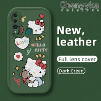 เคส Chenyyka สำหรับ Huawei Y9 Prime 2019 P Smart Z Honor 9X การ์ตูนน่ารัก Hello Kitty ดีไซน์ใหม่นิ่มเคสโทรศัพท์หนังนิ่มป้องกันกล้องคลุมทั้งหมดเคสกันกระแทกขอบสีอ่อน