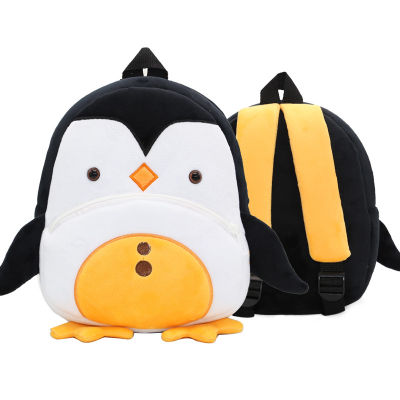 【Shanglife】 Through Animal Penguin Children S Schoolbag Backpack Plush Children S Backpack Moving 2-4 Years Old Children Early Education Bag