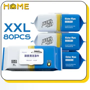 80pcs/pack Kitchen Wipes Disposable Wet Wipes For Heavy Oil