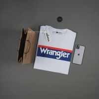 เสื้อยืดผู้ชายนำเข้าจาก Wrangler USA เสื้อยืดนำเข้าแขนสั้น Distro ผู้ชาย/ผู้หญิงสีขาว