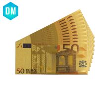 10pcslot 24k Gold Foil Plated 10 Euro Bank Notes in Colors, Gold Banknotes Paper Money Wedding Return Gift