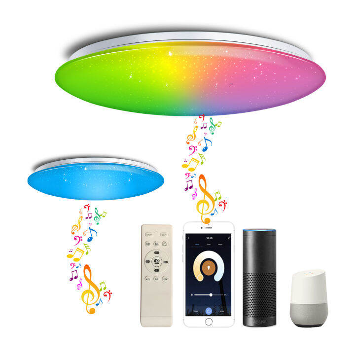 Modern Wifi Smart LED Ceiling Lights With Bluetooth Speaker Compatible