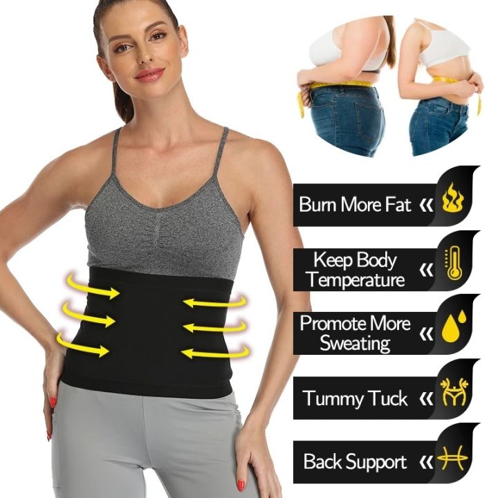 breathable-sauna-slimming-sports-sweat-band-waist-trainer-fat-burner-body-shaper-belt-shaping-waist-exercise-sweat-belt-for-weight-loss-pregnant-postnatal-body-tummy-shaper-slimming-straps-5211059