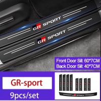 Car door sill side pedal scratch sticker Trunk protection carbon fiber thickened leather sticker for Toyota GR sport VIos Yaris Corolla Cross Wish Revo CHR Avanza Fortuner Rush