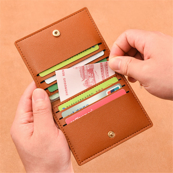กระเป๋าใส่บัตรหนังกระเป๋าใส่บัตรเครดิตกระเป๋าใส่บัตรกระเป๋าสตางค์ที่ใส่การ์ดขนาดเล็กบางเฉียบ