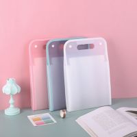 ❁❐ 2023 A4 Portable Vertical Organ Bag Thickened PP Translucent Folder Student Test Paper Bag Data Storage File Bag Art Storage