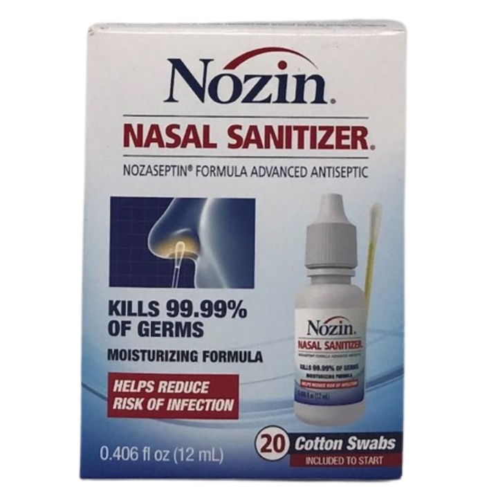 Nozin Nasal Sanitizer Moisturizing Formula 20 Cotton Swabs 0.406 Oz ...