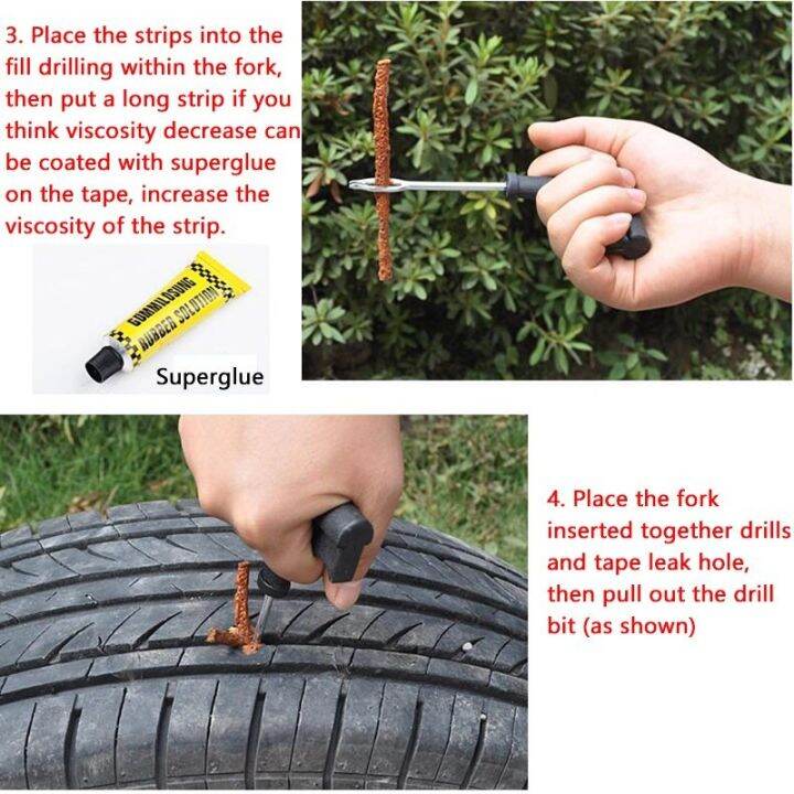 Oright 8pcs Car Tubeless Tire Repair Plug Kits Emergency Tyre Puncture