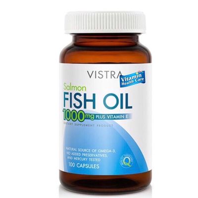 Vistra Salmon Fish Oil 1000MG วิสทร้า ผลิตภัณฑ์อาหารเสริม น้ำมันปลาแซลมอน 1000 มก. 100 เม็ด