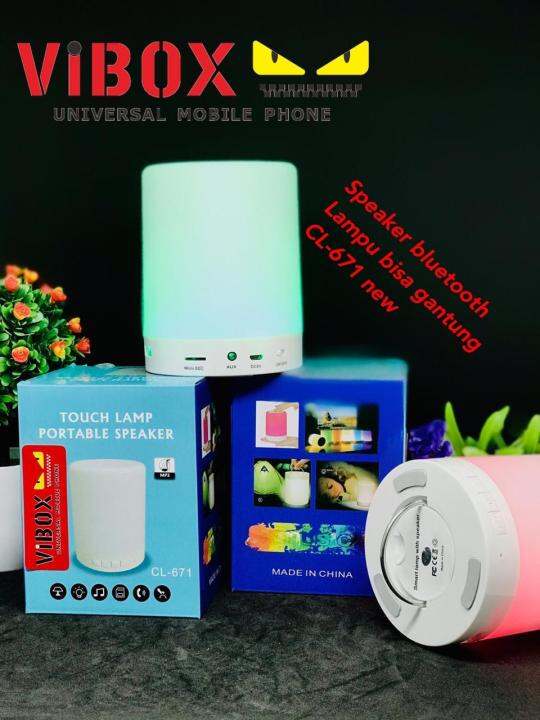 Speaker bluetooth led smart touch CL671 vibox portable speaker lampu