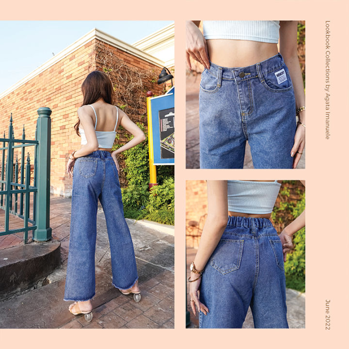 062-กางเกงแฟชั่น-กางเกงยีนส์-กางเกงยีนส์ผู้หญิง-กางเกงขายาว-ยีนส์-กางเกงยีนส์เกาหลี-กางเกงเอวสูง