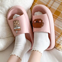 2022 Cute Cloud Dog Slippers Women Summer Home Thick Bottom Slides Men Beach Platform Sandals Bathroom Shoes Outdoor Flip Flops