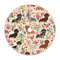 【YP】 Dachshund Floral Fabric Skirt 30  New Year Decorations Supplies