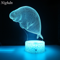 Nighdn Sea Lion Night Light สำหรับเด็ก7เปลี่ยนสี USB โคมไฟตั้งโต๊ะ Led เด็ก Nightlight สำหรับตกแต่งห้องนอนของขวัญ Dolphin