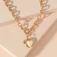 Silver Heart Necklace French Metal Love Clavicle Chain Korean Simple Heart Pendant Necklace Female Short Pendant Women