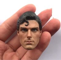 【CW】1/6 Male Superhero Christopher Reeve Classical Version Head Sculpture Carving For 12inch Action Figure DIY