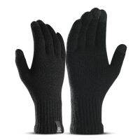 Men Womens Winter Knitted Touch Screen Gloves Outdoor Sport Training Snow Ski Full Finger Elastic Ribbed Cuff Stretchy Mittens