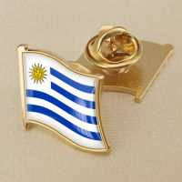 Uruguay Uruguay National Flag Crystal Resin Drop Badge Brooch Flag Badges of All Countries in the World All-metal Brooch Copper Brooch Collection