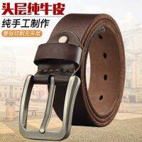 [pure head layer cowhide] belt male dermal needle retaining tide restoring ancient ways youth leisure middle-aged men belt tide