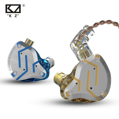 KZ ZS10 Pro ทองหูฟัง4BA 1DD ไฮบริด10ไดรเวอร์ไฮไฟเบสหูฟังในหูตรวจสอบหูฟังเสียงยกเลิกโลหะชุดหูฟัง