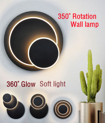 LED Wall Lamp Bedroom Bedside Wall Light 350° Rotatable Indoor Childrens Room Moon And Stars Light Fixture