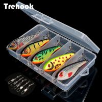 TREHOOK 5Pcs Jerkbait เหยื่อตกปลาประดิษฐ์ Crank เหยื่อ Sinking Woler ชุด Rattlin VIB Pike Wolers Bass Fishing Tackle Lure