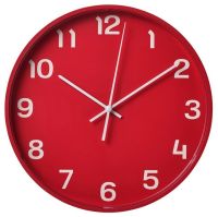 PLUTTIS Wall clock, red 28 cm (พลุททีส นาฬิกาแขวนผนัง, แดง 28 ซม.)