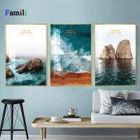 สแกนดิเนเวีย Tropical Ocean Waves ผ้าใบ Wall Art โปสเตอร์ Nordic Landscape พิมพ์ภาพวาดตกแต่งภาพ Modern Home Decor New