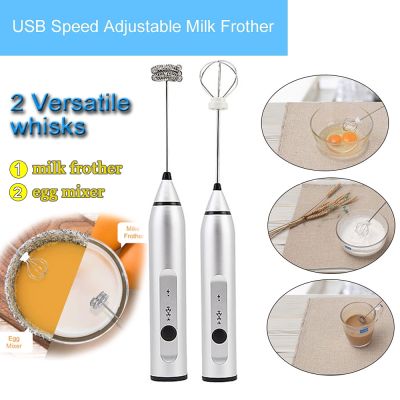เครื่องตีไข่แบบไฟฟ้า 3-Speed USB Electric Milk Frother Foam Maker Whisk Mixer Handheld Rechargeable