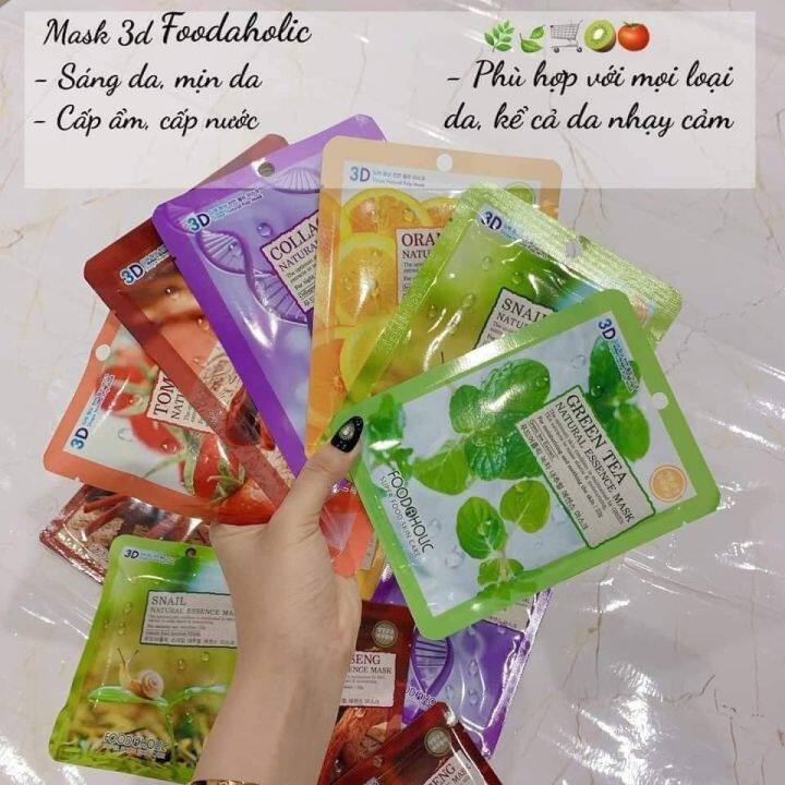 Mặt nạ giấy dưỡng da 3D FOODAHOLIC NATURAL ESSENCE MASK - Chica cosmetics |  