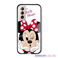 UCUC เคสโทรศัพท์เคสสำหรับ Samsung S21 5G ปลอก Samsung Galaxy S21การ์ตูนหรูหราเคสมือถือ เคสโทรศัพท์ เคสสาวมิกกี้เมาส์ Donald เป็ดกรณี Air Kiss Glossy กระจกเทมเปอร์ฝาหลังปลอก