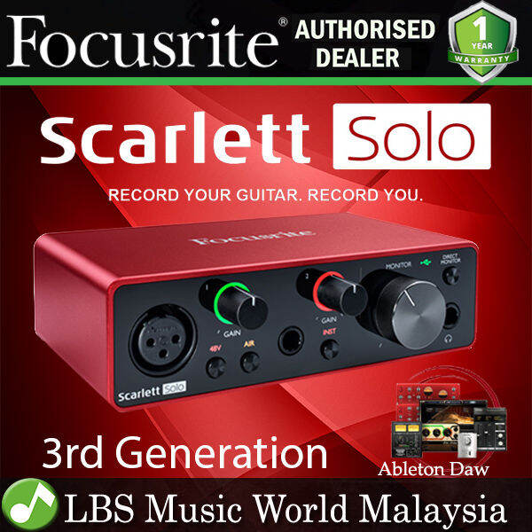 Focusrite Scarlett Solo 3rd Gen USB Audio Interface 2 in 2 out