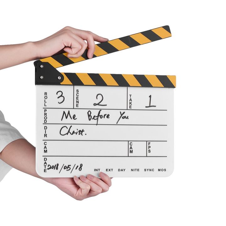 อุปกรณ์สเลตอะคริลิก-clapboard-สำหรับใช้ในการถ่ายทำภาพยนตร์