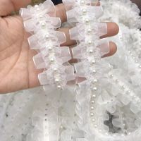 4CM Wide Embroidery Tulle Fabric Trim Sewing Ruffle Applique Collar Dubai Guipure