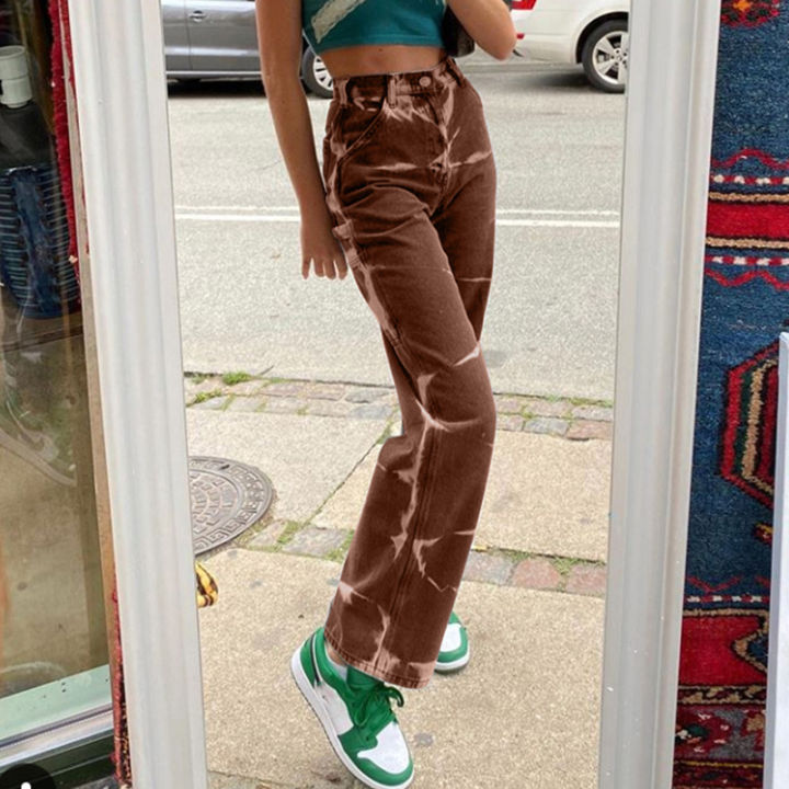 2021y2k-aesthetics-denim-pants-women-vintage-streetwear-tie-dye-trousers-90s-e-girl-straight-pants-fashion-indie-outfits-high-waist