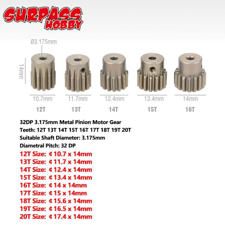 เซ็ต64dp-48dp-32dp-3-175มม-12t-50t-สำหรับรถบรรทุกรถ-rc-แบตเตอรี่-lipo-รถบังคับ5ชิ้น