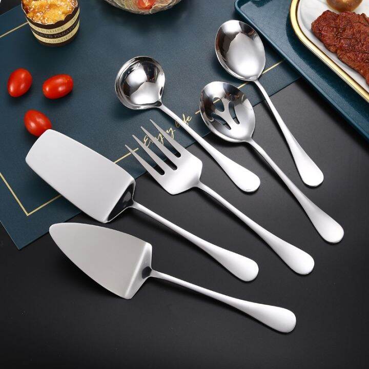 gold-stainless-steel-western-serving-tableware-fork-spoon-shovel-set-portable-cutlery-dinnerware-for-steak-kitchen-utensils