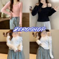 Zero Shop?พร้อมส่ง? (Zero-98128) เสื้อเปิดไหล่ไหมพรม ขนมุ้งมิ้ง สีพาสเทลน่ารักคิ้วมาก