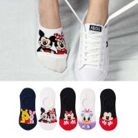 5 Pairs Casual Cute women Socks animal Cartoon Mickey Minnie Daisy socks Cotton invisible funny socks size 35-41 Dropshipping Socks