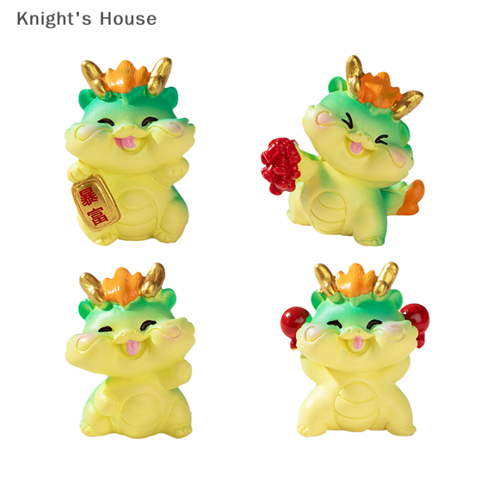 knights-house-รูปปั้นมังกรรูปการ์ตูนขนาดเล็กสำหรับปีใหม่ตกแต่งบ้านแบบทำมือตกแต่งสวนนางฟ้า