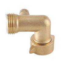 2Pcs 90 Degree Garden Hose Elbow Adapter 3/4In Hose Adapter Faucet Connector with Shut Off Valve with 2 O-Rings Solid Brass